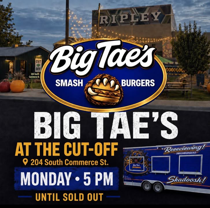 Big Tae Eats Brings Smash Burgers to Ripley Main Street Tonight