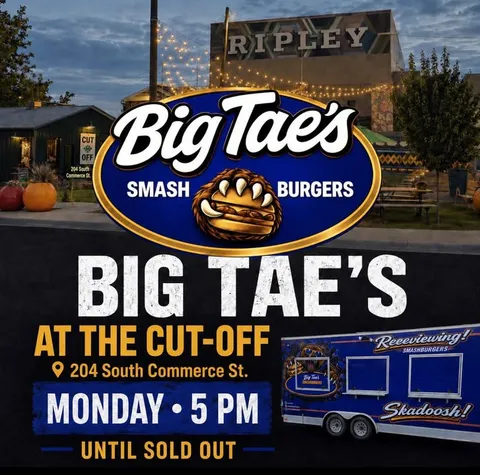 Big Tae Eats Brings Smash Burgers to Ripley Main Street Tonight