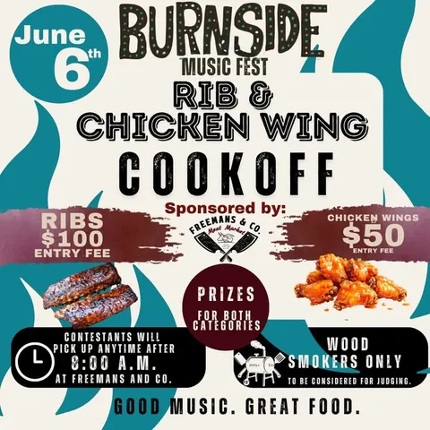 Burnside Music Fest Launches BBQ Competition: Compete for Prizes in Ribs and Wings Cook-Off