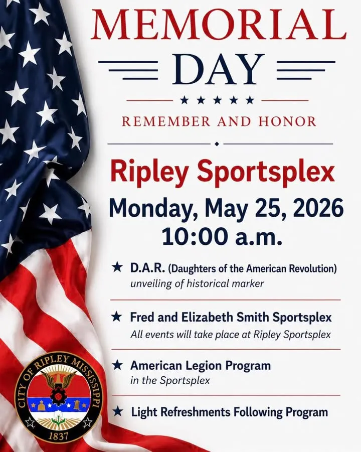 Ripley to Honor Fallen Heroes with Memorial Day Ceremony on May 25, 2026