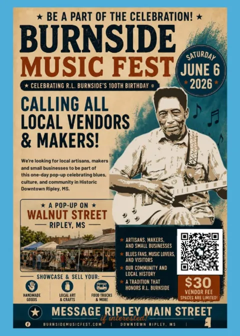 Burnside Music Fest Vendor Spots Filling Up Fast—Apply Now for Downtown Ripley's Biggest Community Event