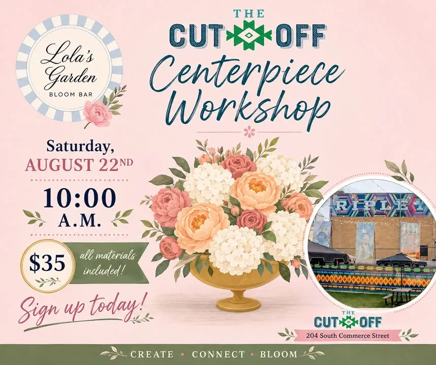 Bloom and Sip: Create Your Own Floral Centerpiece at The Cut-Off Workshop