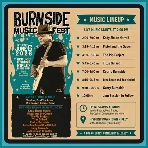 Burnside Music Festival Kicks Off Today in Historic Downtown Ripley with Free Admission