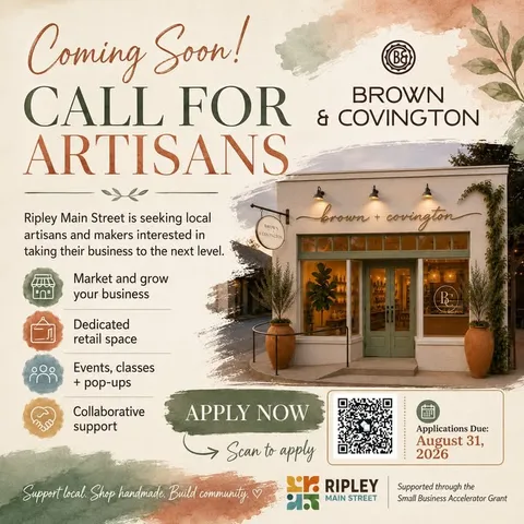 Ripley Main Street Opens Applications for Brown & Covington Retail Space This Fall
