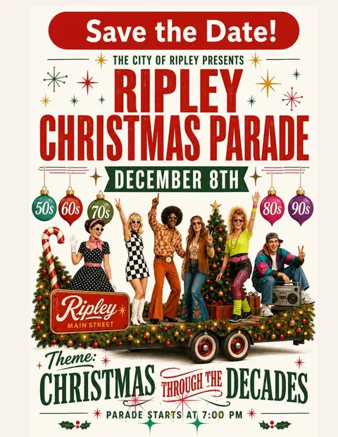 Ripley Christmas Parade Returns December 8th with 'Christmas Through the Decades' Theme