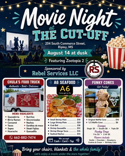 Zootopia 2 Under the Stars: The Cut-Off Hosts Free Movie Night Tonight in Downtown Ripley